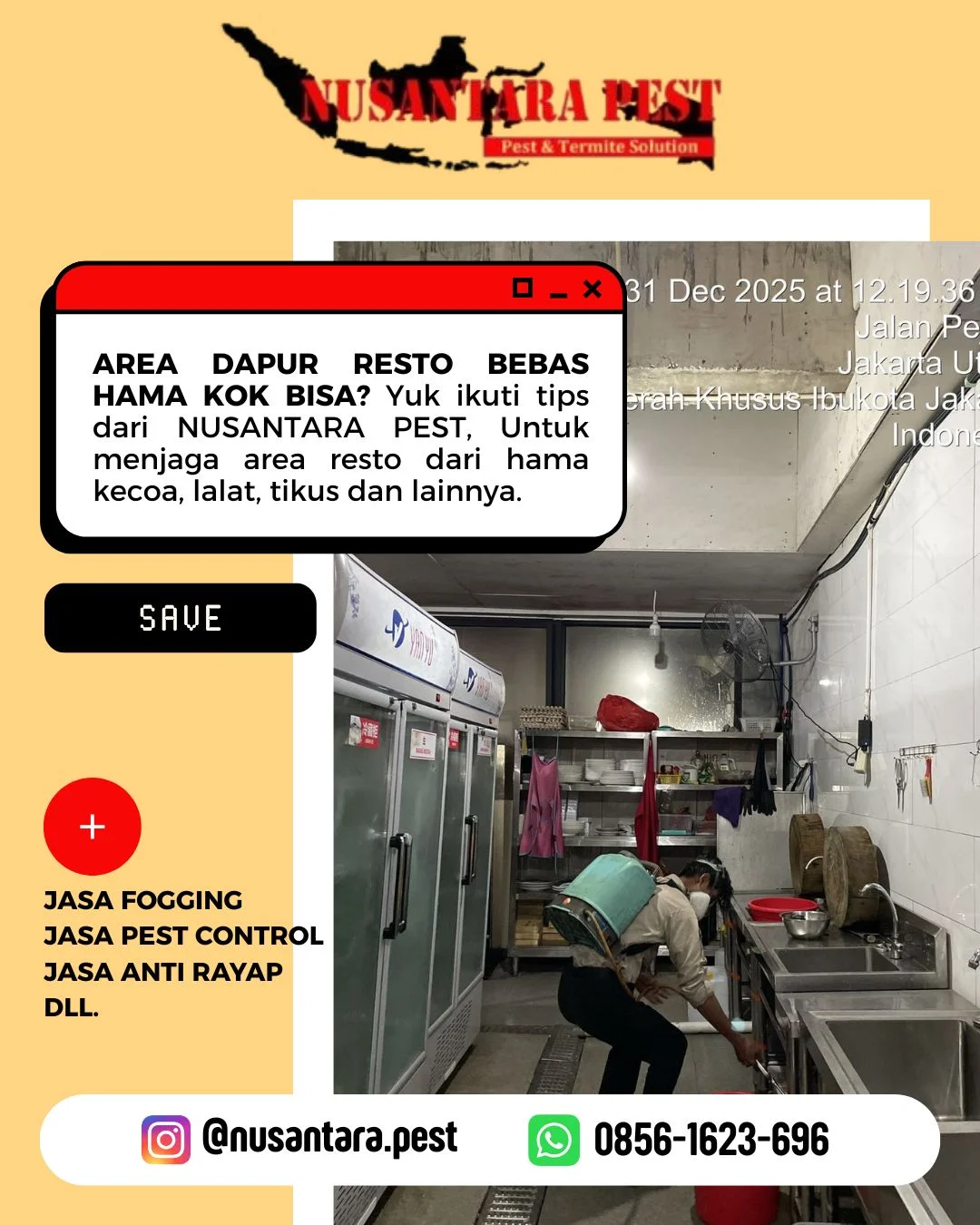 Menjaga hotel tetap bersih dan nyaman adalah kunci untuk membuat tamu merasa betah dan puas. Kehadiran hama seperti tikus, kecoa, semut, nyamuk, atau rayap bisa merusak reputasi hotel dan mengganggu pengalaman tamu. Dengan Hotel Pest Control Service dari INDONESIAN Pest, kami membantu hotel Anda tetap higienis, bebas hama, dan siap memberikan pengalaman menginap terbaik bagi setiap tamu. 🔍 Kenapa Hotel Anda Membutuhkan Pest Control? Hotel adalah tempat ramai dengan berbagai aktivitas – dari restoran, dapur, kamar tamu, hingga ruang konferensi. Hama bisa datang dari berbagai arah dan cepat menyebar jika tidak ditangani dengan tepat. Dengan layanan kami: ✔ Tamu hotel merasa nyaman & aman ✔ Staf hotel bekerja di lingkungan sehat ✔ Menjaga reputasi hotel tetap profesional ✔ Mencegah kerusakan fasilitas dan properti 🛠️ Layanan Hotel Pest Control Kami 🐀 1. Pengendalian Tikus & Hama Lainnya Penanganan tikus, ular, dan hewan liar lain Area dapur, pantry, gudang, dan outdoor hotel Mencegah kerusakan properti dan kontaminasi 🐜 2. Jasa Anti Rayap Perlindungan struktur bangunan, perabot kayu, dan lantai Jasa Anti Rayap pra & pasca konstruksi Monitoring rutin untuk pencegahan jangka panjang 🪳 3. Pembasmian Serangga & Hama Kecoa, semut, tungau, kutu busuk, laba-laba Penanganan kamar tamu, lobby, restoran, dan area umum Metode aman untuk tamu dan staf hotel 🦟 4. Fogging Nyamuk & Pencegahan DBD Fogging rutin di area indoor & outdoor Melindungi tamu dan staf dari nyamuk pembawa penyakit Aman untuk lingkungan hotel 🧴 5. Disinfection Treatment & Sterilisasi Sterilisasi kamar tamu, lobby, restoran, dan area publik Membunuh virus, bakteri, dan kuman Menjamin hotel selalu bersih, sehat, dan aman ⭐ Keunggulan Layanan Kami Teknisi profesional & berpengalaman di lingkungan hotel Metode modern, aman, dan ramah lingkungan Penanganan cepat & responsif Harga transparan & kompetitif Layanan bergaransi Solusi jangka panjang untuk hotel 📍 Area Layanan Layanan kami tersedia untuk: Hotel bintang 5 & 4 Hotel butik & guesthouse Resort & villa Area restoran hotel, pantry, gudang, dan fasilitas umum 🔒 Kenapa Memilih Hotel Pest Control dari INDONESIAN Pest? Tamu merasa aman dan nyaman Hotel bebas hama, bersih, dan higienis Reputasi dan rating hotel tetap terjaga Layanan profesional dan cepat ke lokasi